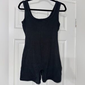 SKIMS Black Ribbed Onesie